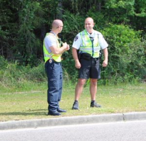 Two men talking